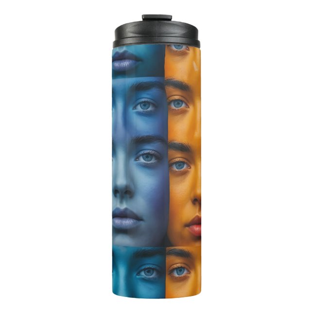 Garrafa Térmica Padrão Colorido Faces (Frente)