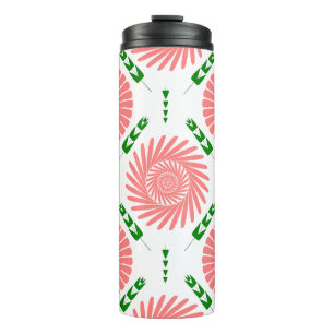 Garrafa Térmica padrão com flores rosa