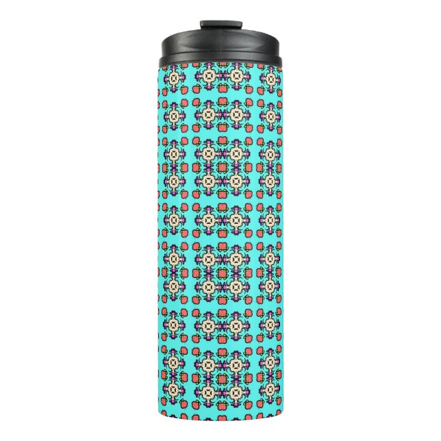 Garrafa Térmica Padrão contínuo de Mandala Floral (Frente)