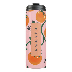 Garrafa Térmica Padrão da Vinha do Tomate Retro Personalizado Mono