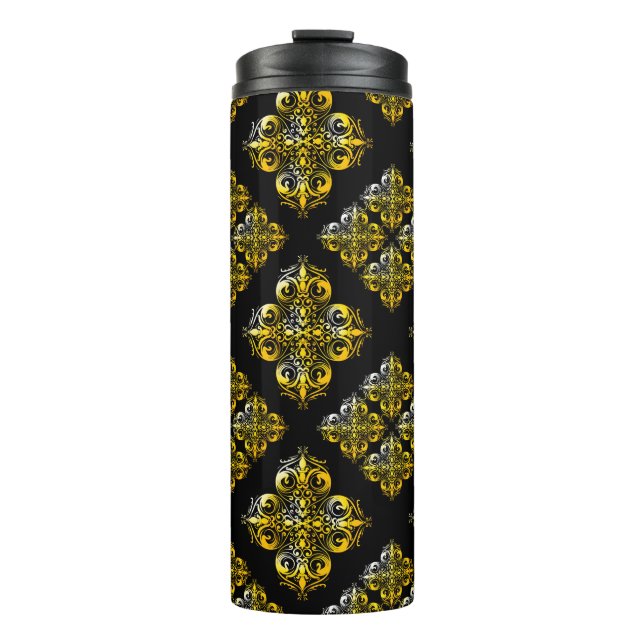 Garrafa Térmica Padrão Damask Vintage (Frente)