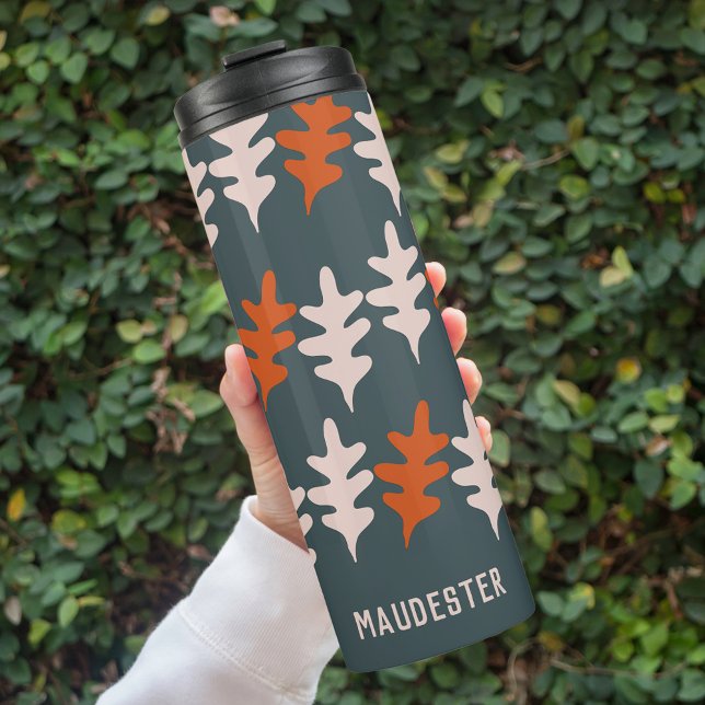 Garrafa Térmica Padrão de Abstrato de Arte de Cinza Laranja de  Az (Criador carregado)