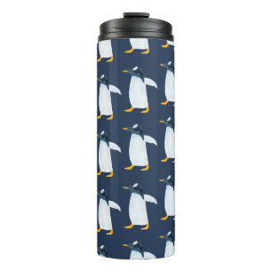 Garrafa Térmica Padrão de aquarela sem costura com pinguim