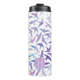 Garrafa Térmica Padrão de Aves Aquáticas Roxo