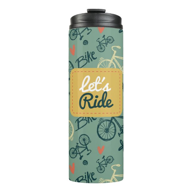 Garrafa Térmica Padrão de Bicicleta Verde Moderno da Corrida do va (Frente)