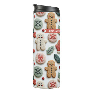 Garrafa Térmica Padrão de Biscoito de Natal Adorável