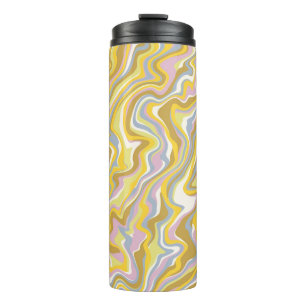 Garrafa Térmica Padrão de Boho Líquido do Hippie 70s Green Marble