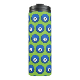 Garrafa Térmica Padrão de Bola Azul Billiard Número Dois