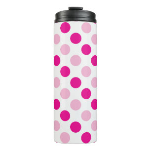 Garrafa Térmica Padrão de bolinhas rosa