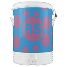 Padrão de Bolinhas Roxo Azul Monograma