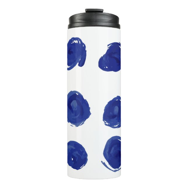 Garrafa Térmica Padrão de bolinhas sem costura pintadas à mão (Frente)