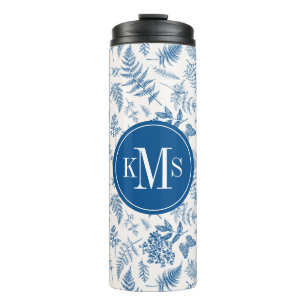 Garrafa Térmica Padrão de Borboleta Azul Jardim e Jardim Floral