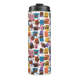 Garrafa Térmica Padrão de Café Fofo – Amante de Café Colorido