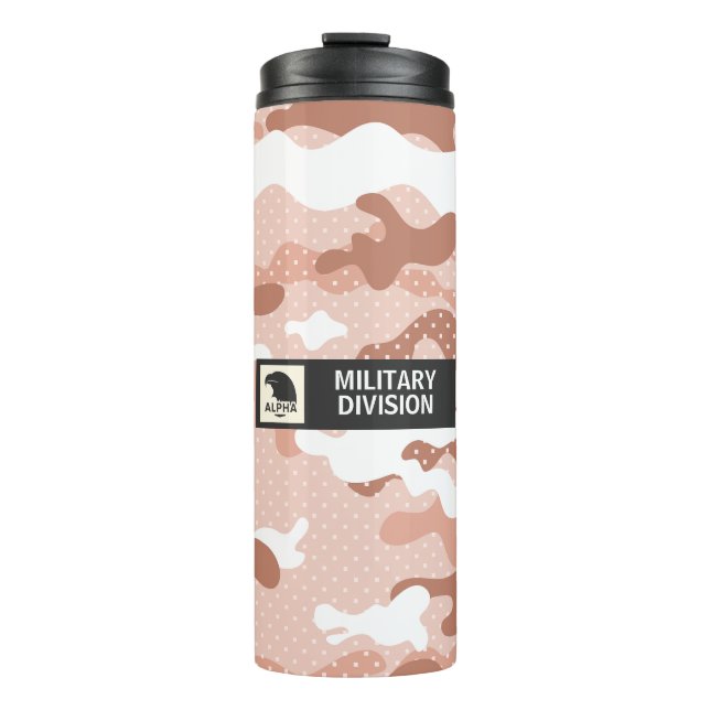 Garrafa Térmica Padrão de Camuflagem de Pêssego Macio (Frente)