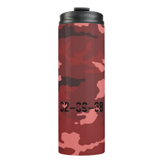 Garrafa Térmica padrão de camuflagem vermelho (Frente)