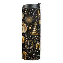 Garrafa Térmica Padrão de Celebração de Ano Novo Luxuoso