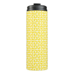 Garrafa Térmica Padrão de Chave Grega Amarelo Dourado