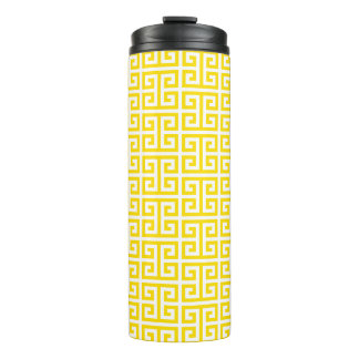 Garrafa Térmica Padrão de Chave Grega Amarelo Dourado