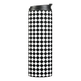 Garrafa Térmica Padrão de Chevron Branco e Preto Negrito