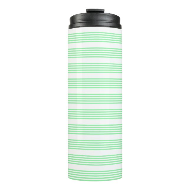 Garrafa Térmica Padrão de cinco faixas verde e branco (Frente)