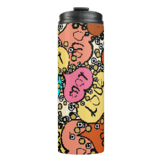 Garrafa Térmica Padrão de colheita sutil com minúsculo cor de lara