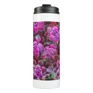 Garrafa Térmica Padrão de cor da água com a flor da camélia. Fl