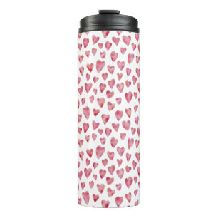 Garrafa Térmica Padrão de coração de amor rosa