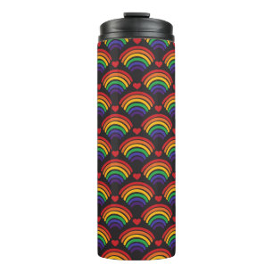 Garrafa Térmica Padrão de Corações e Rainbows