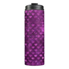 Garrafa Térmica Padrão de Corações em Glitter Glam com Degradê Rox