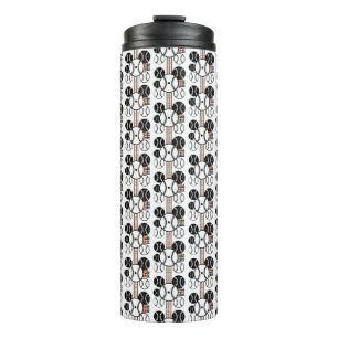 Garrafa Térmica Padrão de cores laranja preto e branco de Baseball