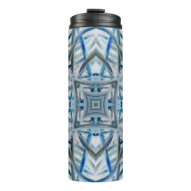 Garrafa Térmica Padrão de Cristal Azul de inverno (Frente)