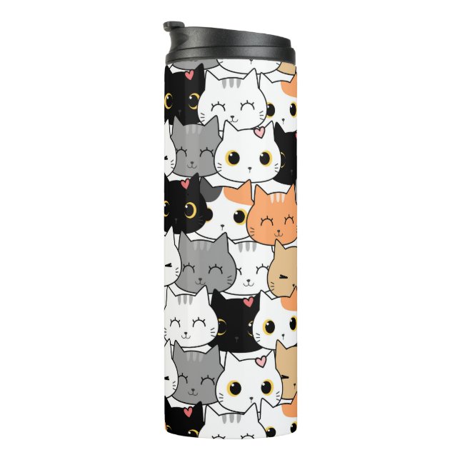 Garrafa Térmica Padrão de Crowd de Gato Bonito (Rotação à direita)