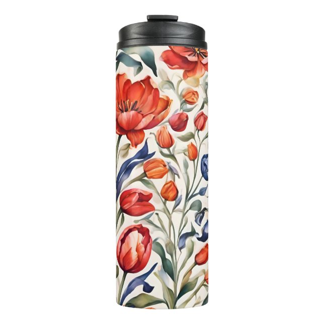 Garrafa Térmica Padrão de Design Tulip Bloomers WC (Frente)