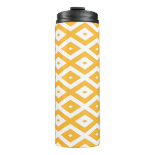 Garrafa Térmica Padrão de diamante amarelo sunny e branco