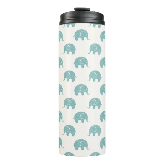 Garrafa Térmica Padrão de elefante de cor lacrimogênea (Frente)