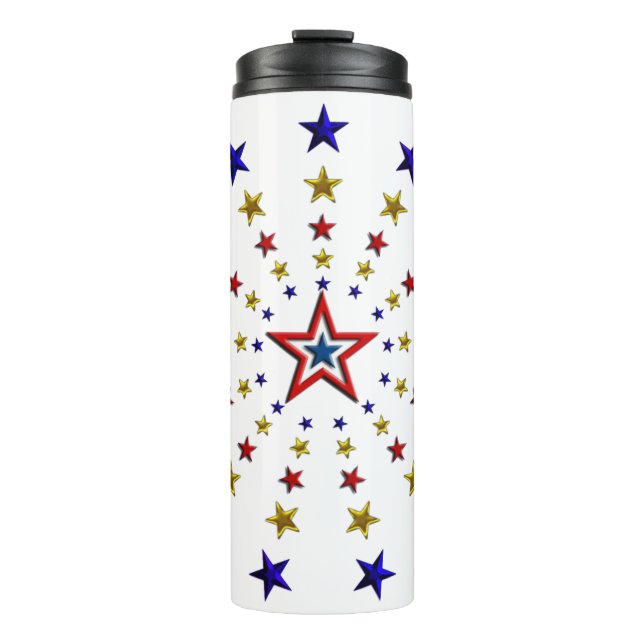 Garrafa Térmica Padrão de Estrelas Patrióticas (Frente)