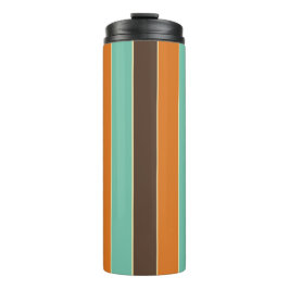 Garrafa Térmica Padrão de faixas verdes, pretas e laranja