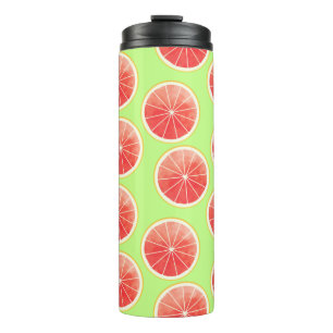 Garrafa Térmica Padrão de Fatias de Toranja Rosa