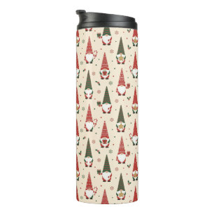Garrafa Térmica Padrão de festa de Gnome de Natal