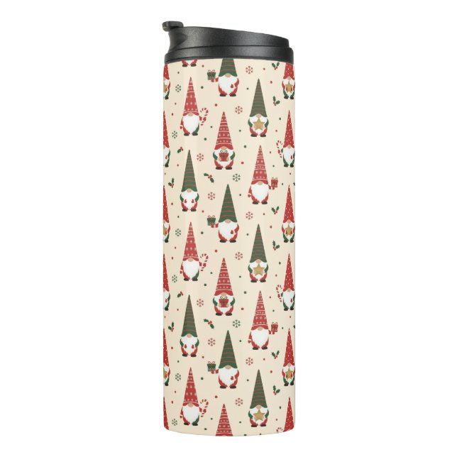 Garrafa Térmica Padrão de festa de Gnome de Natal (Rotação à direita)