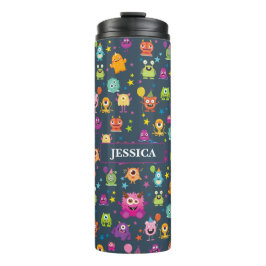 Garrafa Térmica Padrão de Festa de Halloween Monstro de Figurino B