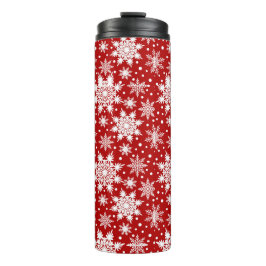 Garrafa Térmica Padrão de Floco de Neve Branco de Natal