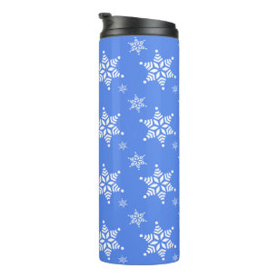 Garrafa Térmica Padrão de Floco de Neve, Flocos de Neve Brancos, N