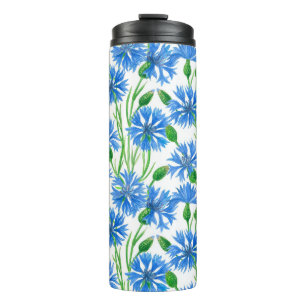 Garrafa Térmica Padrão de flor de aquarela