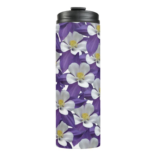Garrafa Térmica Padrão de Flor de Columbine (Frente)