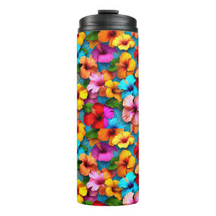 Garrafa Térmica Padrão de Flores Multicoloridas Florais-36355