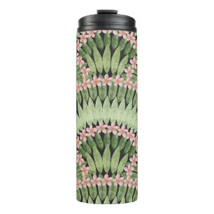 Garrafa Térmica Padrão de Flores Tropicais Pintadas À Mão