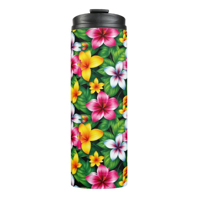 Garrafa Térmica Padrão de Folhas e Folhas Multicoloridas-57577 (Frente)