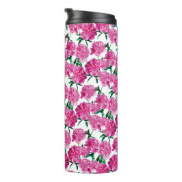 Garrafa Térmica Padrão de Foto de Peônia Rosa Romântico Moderno Fe