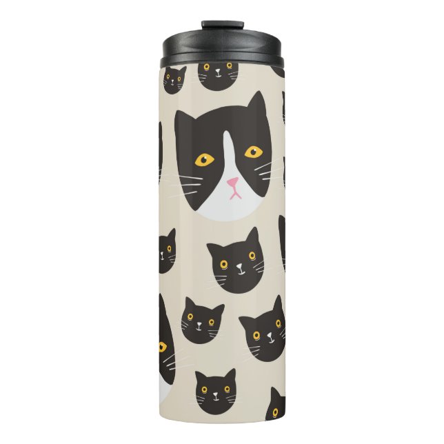 Garrafa Térmica Padrão de gatos sem costura/ (Frente)